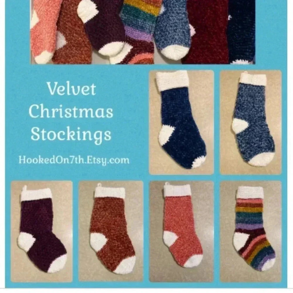 Red Velvet Christmas Stockings - Handmade Stockings - Farmhouse Stockings - Picture 2 of 2